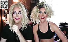 Free Tranny XXX Tube - Watch this drag queen get his makeup done by ugly Shemale